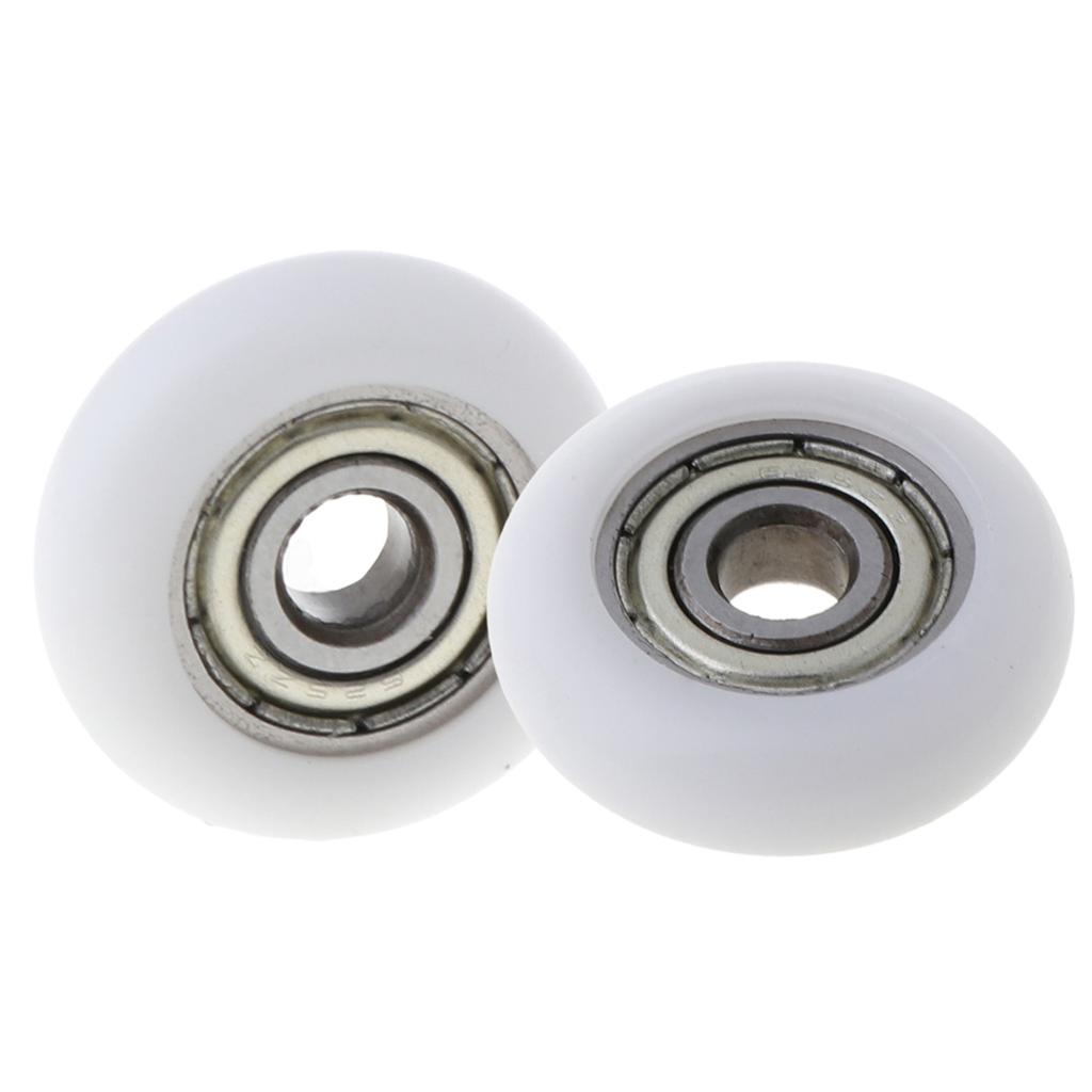 10 Pcs Nylon Plastic Pulley Circular Guide Bearing Pulley Sliding Conveyors Nylon Wheel Hardware for Shower Room