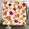 Autumn Forest Maple Shower Curtain Natural Jungle Leaves Pumpkin Fall Bathroom Shower Curtain Waterproof Shower Curtain Decor