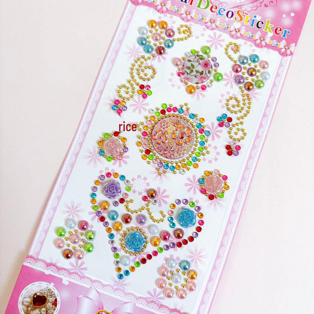 Heart-Shaped Crystal Stickers for Kids' Costume Party & Christmas Decorations - DIY 3D Diamond Stickers