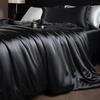 Luxury Mulberry Silk Duvet Cover Set High End Satin Solid Color Quilt Cover and Pillowcases Soft Silky King Size Comforter Cover