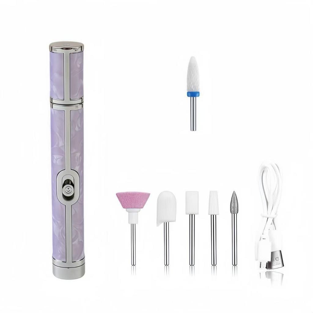 Портативная перезаряжаемая пилка для ногтей: Профессиональный маникюр, полировка, удаление ороговевшей кожи, набор инструментов для ремонта ногтей.