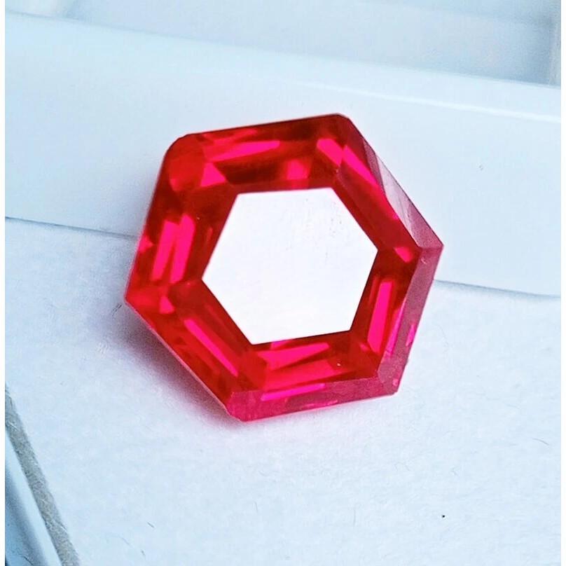 Ruby Mozambique Red Natural 10+ Ct Hexagon Cut Fabulous Certified Gemstone