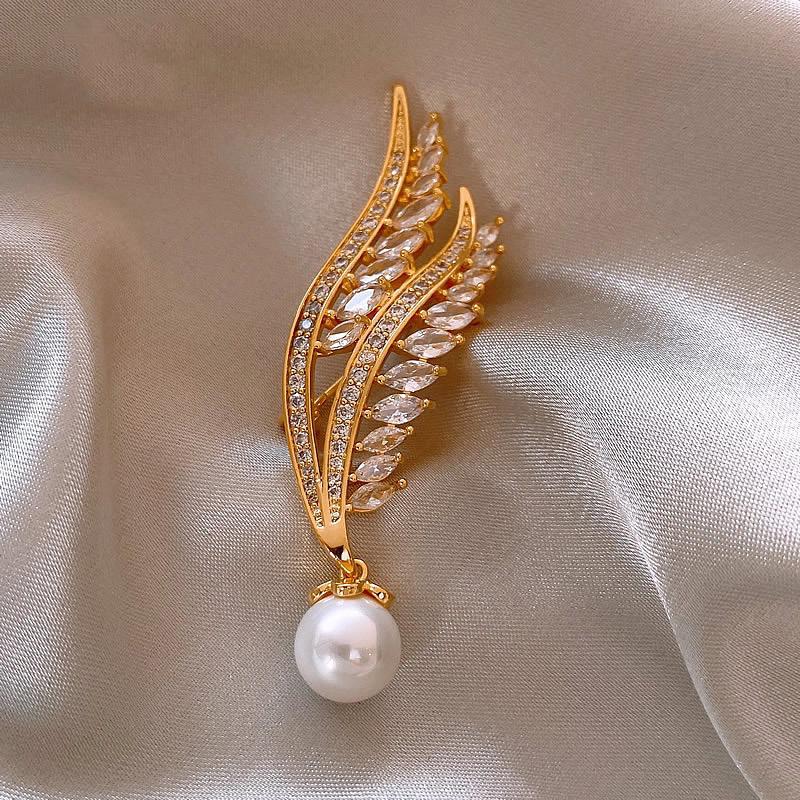 Wheat Ear Pearl Brooch Luxury Anti-Light Design Sense Niche Suit With Accessories Exquisite High-End Women'S Brooch Pin