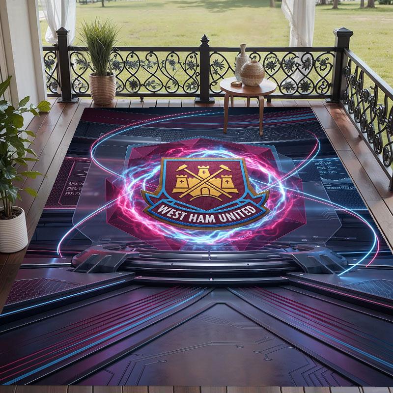 Soft Floor Carpet West Ham United Football Pattern Area Rug Decorative Mat For Home Room Decoration