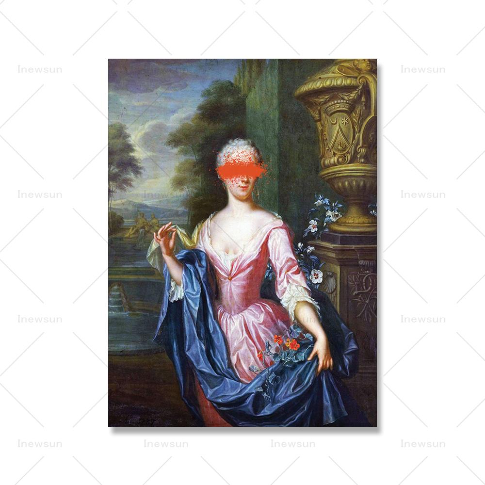 Измененный винтажный модный художественный принт женский портрет максималистский постер модные цветные настенные картины для декора спальни и гостиной