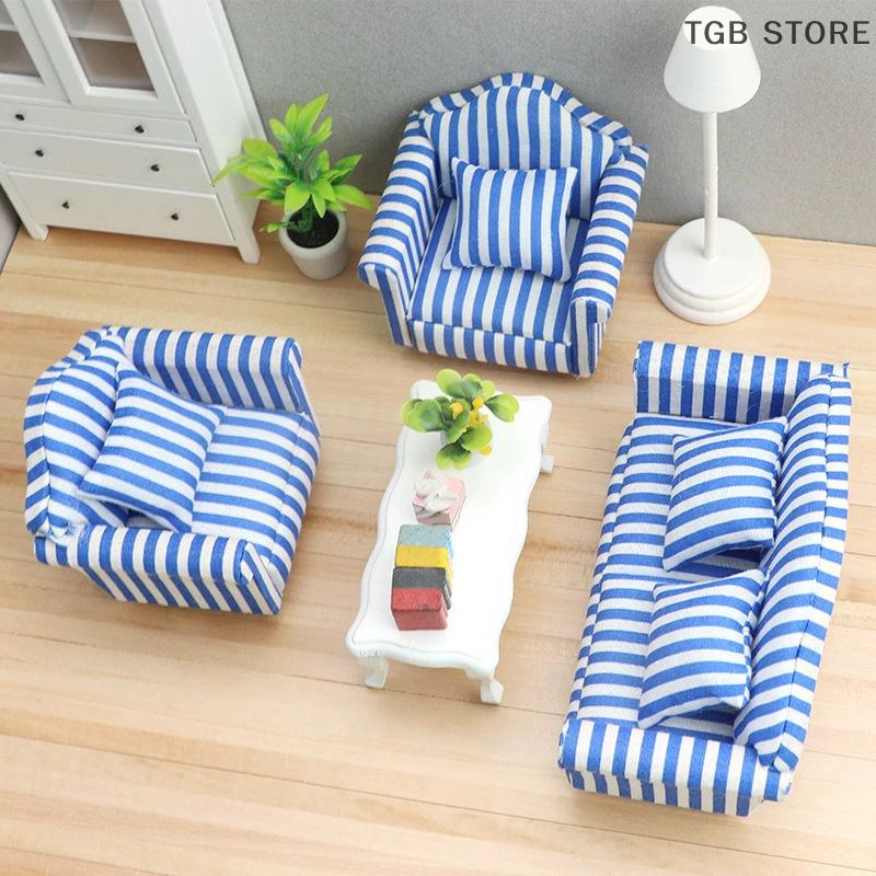 1/12 Мебель для гостиной Декор Модель дивана Кукольный домик Симуляция Одинарный/Двойной диван Реквизит для микросцены