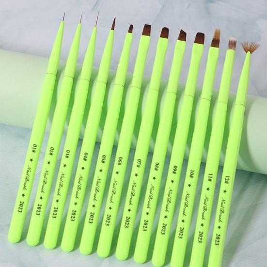 Ручка для дизайна ногтей, фруктово-зеленая, универсальная, простая в использовании, легкая УФ-маникюрная ручка для красивого дизайна ногтей