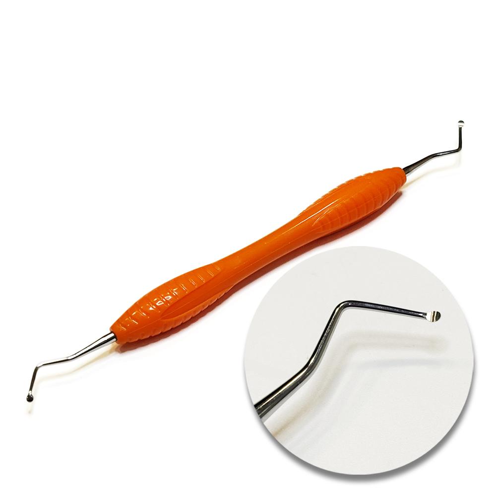 Силиконовая ручка для стоматологического скалера Ложка для чистки зубов Экскаватор Инструменты для реставрации Ложка Инструмент с маленьким круглым наконечником