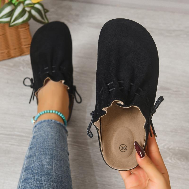 Новые ретро женские полушлепанцы на шнуровке и толстой подошве