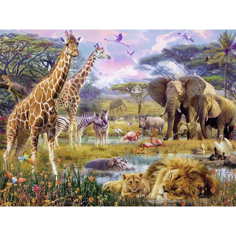 5D DIY Diamond Painting African Forest Animals Diamond Embroidery Full Mosaic Kits Cross Stitch Home Decor Handmade Gifts