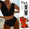 European & American Color Block Lace-up Bikini Swimsuit for Women - Sexy Beach & Hot Spring Swimwear 2025