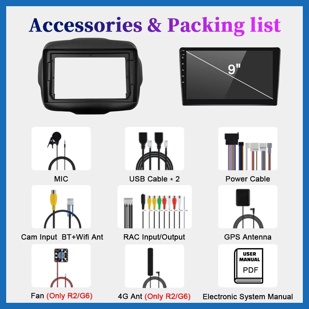 For Jeep Renegade 2016 - 2020 Car Radio Android Multimedia Player Navigation GPS Carplay Screen Auto Stereo Intelligent System