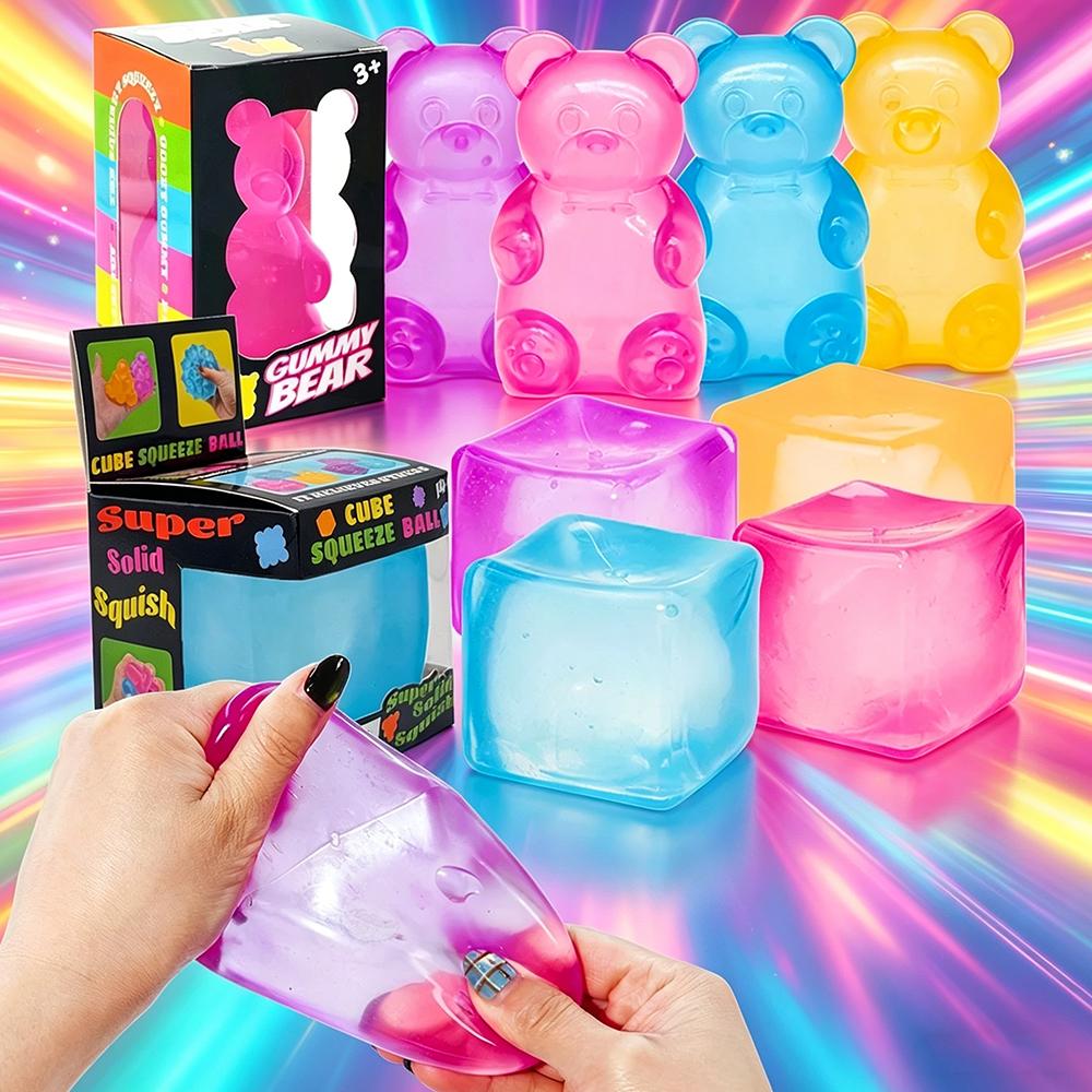 Schylling Needoh Nice Cube Сенсорный кубик-антистресс Для снятия стресса и тревоги Сенсорный инструмент Для концентрации СДВГ Настольный гаджет-игрушка для успокоения