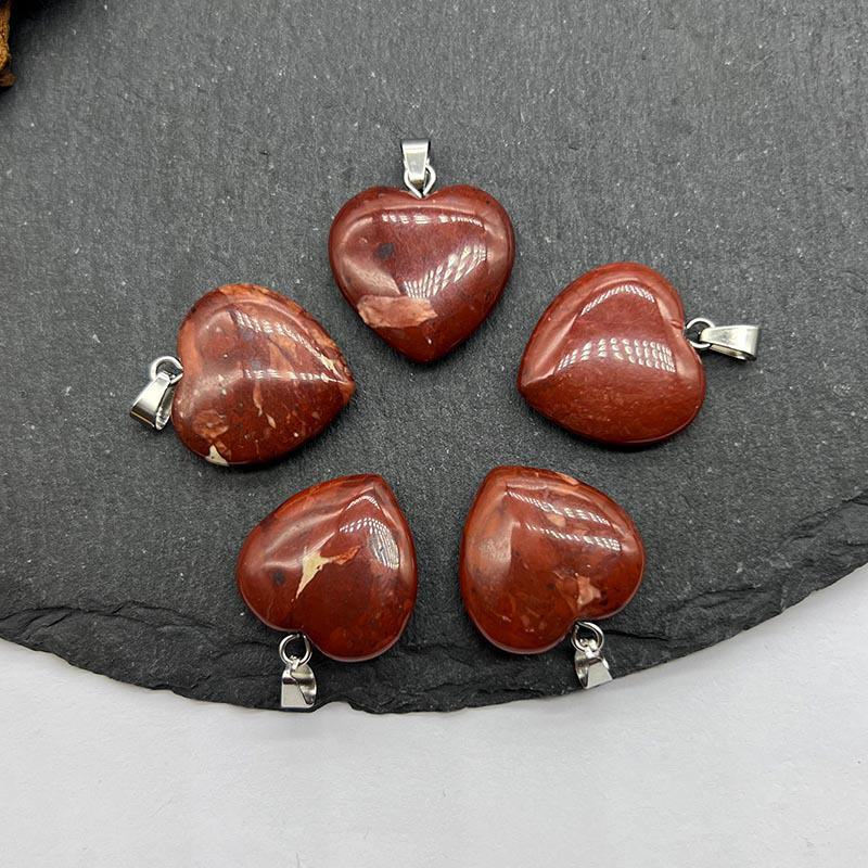 Ожерелье с подвеской из натурального хрустального камня в форме сердца, аксессуары - Ювелирные изделия с подвеской Love