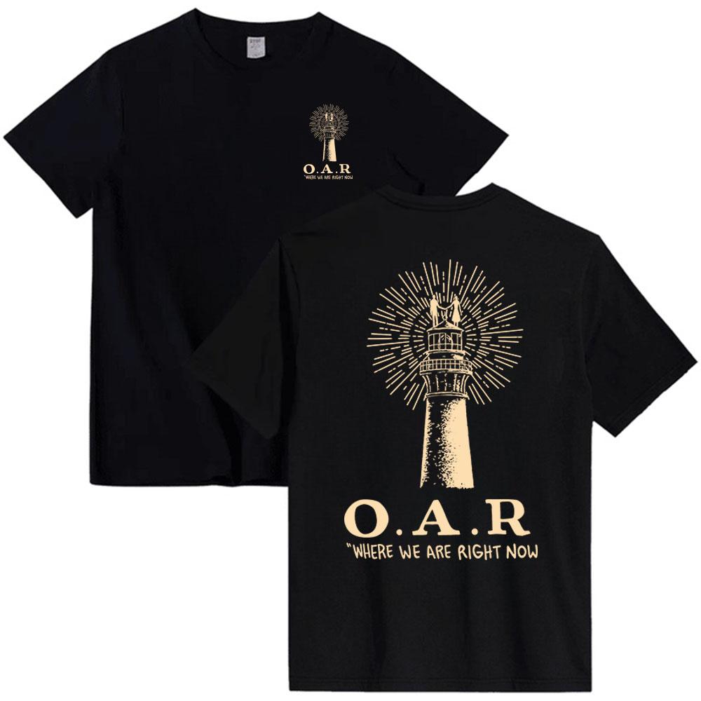 O.A.R WHERE WE ARE RIGHT NOW Футболка Хлопок Модная Короткий Рукав Унисекс Уличный Стиль Повседневная Круглый Вырез Мужчины Женщины Футболка Топы -...