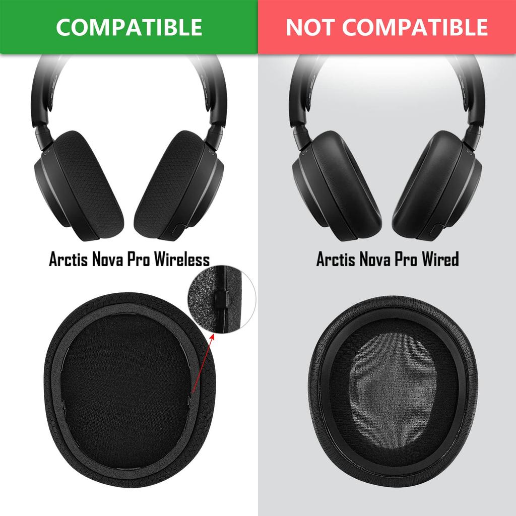 Geekria Комфортные амбушюры, Совместимы с наушниками SteelSeries Arctis Nova Pro Wireless и Nova Elite, Амбушюры/Чашки наушников (Сетчатая ткань/Черный)