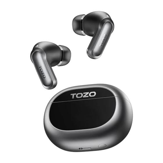 Наушники TOZO NC20 Беспроводные Bluetooth-наушники Адаптивный тип Гибридное активное шумоподавление (ANC) 52 дБ Снижение Средне-низкочастотный диапазон Теплое качество звука / Передовой пользовательский эквалайзер
