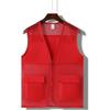 Custom Logo Red Summer Mesh Fishing Vest – Workwear & Advertising Shirt