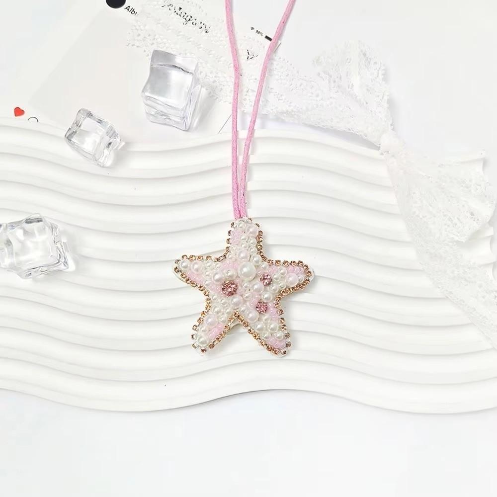 Starfish Coconut Tree Patch Keychain Sequin Beaded Patch Lanyard Clothing Decoration