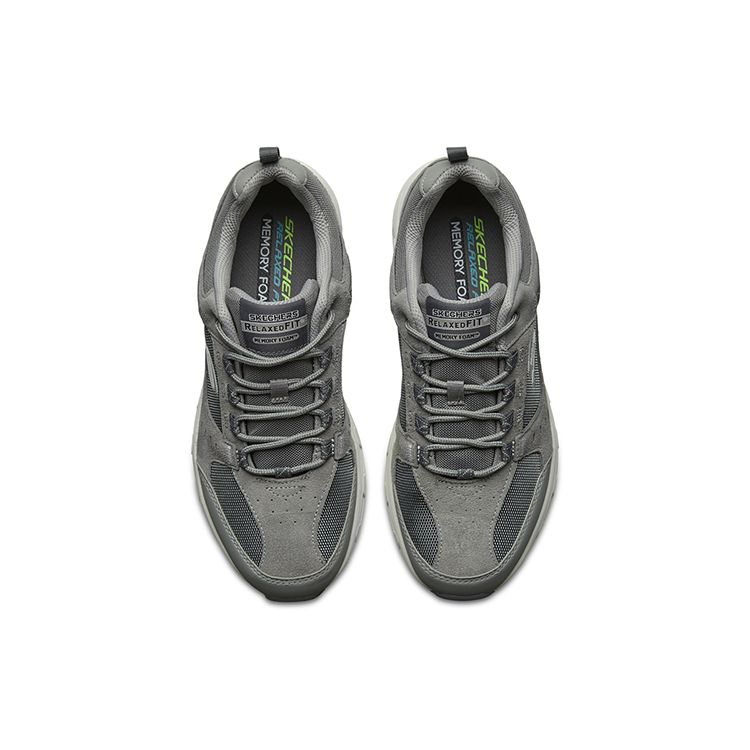 Skechers Oak Canyon Тканевые кроссовки на шнуровке Прочные Легкие Низкие Повседневные Мужские кроссовки Серый Белый 51893-GYW