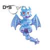 3D Printed Keychain Dragon Winged Design Keyring with Moving Tail Bags Luggage Schoolbags Car Interiors