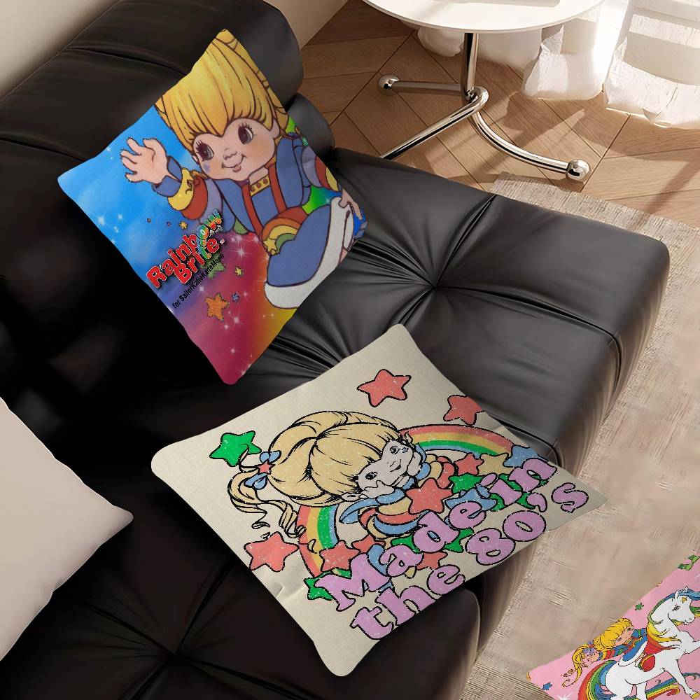 R-Rainbow B-Brite Cartoon Pillowcase Toon Gift Cushion Cover Bedroom Home Sofa Chair Seat Decor Pillow Case