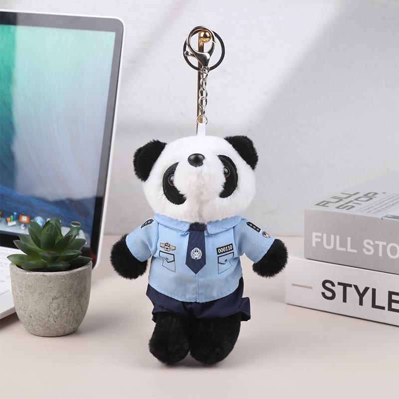 Дорожная полиция Маленький медведь панда плюшевые игрушки брелок полиция пожарные животные брелок кулон автомобиль рюкзак подвески сумка декор подарки