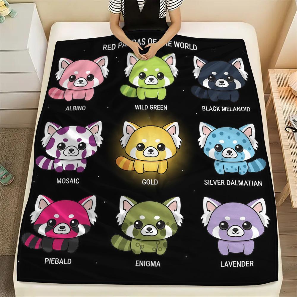 1PC Cute cartoon animals Print Flannel Blanket, High quality Comfortable for All Seasons, Home Decor, Warmth and Comfort, Perfect for Christmas Gifts