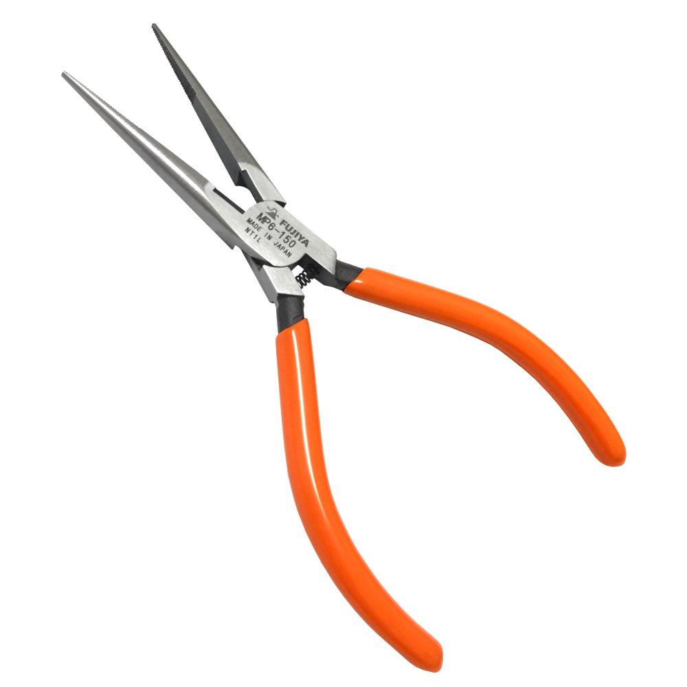 Fujiya MP6-150 Micro Radio Pliers, Tapered Design (Spring Attached), Ideal for Fine Work, 150mm