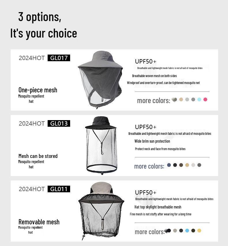 Унисекс летняя шляпа от солнца: Сетчатый, Защита от комаров, Быстросохнущий, Водонепроницаемый, Идеально подходит для рыбалки и альпинизма