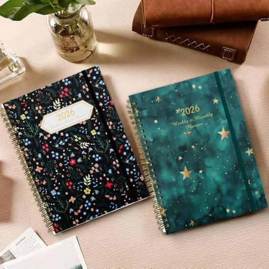 2026 Planner, Monthly and Weekly Calendar 2026, Jan.2026-Dec.2026, 8.5'' x 6.5'' with Monthly Tabs, Hardcover, Thick Paper, Back Pocket, Strong