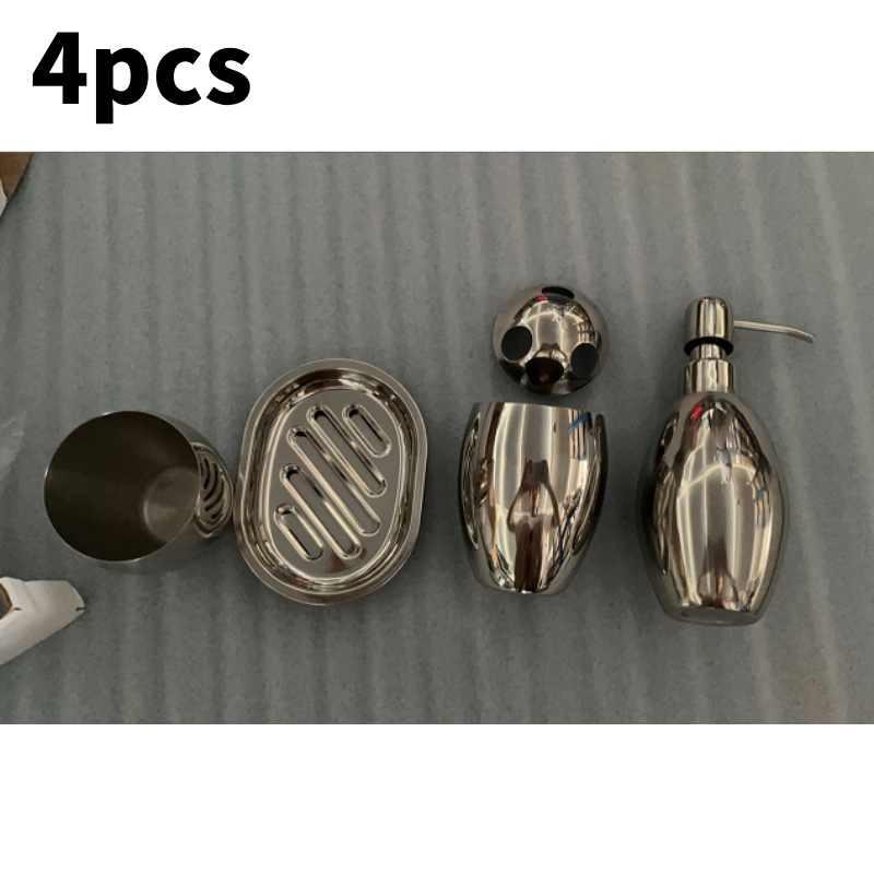 Stainless Steel Bathroom Set Storage Lotion Bottle Washbasin Cup Tool Durable