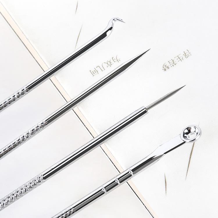 Набор из 4 предметов для удаления черных точек и акне: Инструменты для красоты лица с иглой для удаления прыщей