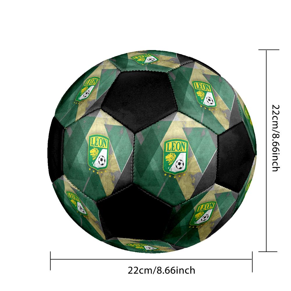 Club León Soccer Ball Colorful All Ages Machine Stitched PVC Competition Ready Durable High-Bounce.SIZE5