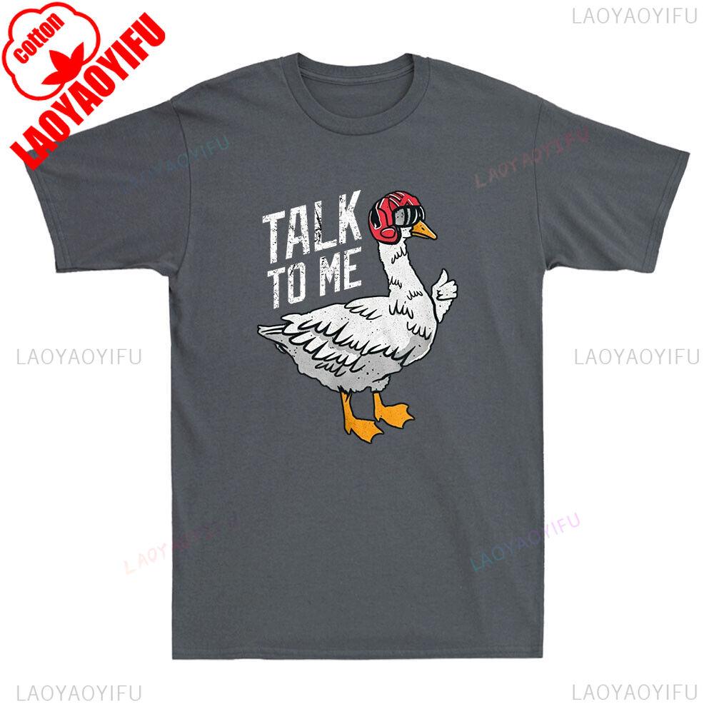 Talk To Me Goose Funny Goose Meme Vintage T-Shirt Lovers Gift Summer Fashion Casual Comfort Soft Cotton Pattern Print Tees