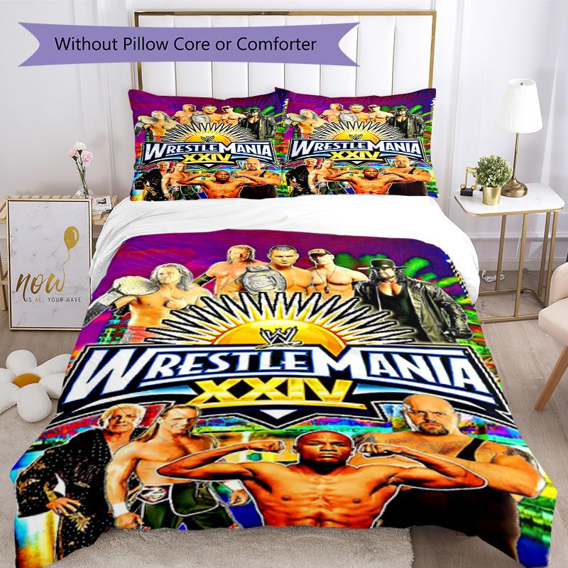 Wrestlemania Duvet Cover Set Design for Living Room Lightweight Christmas Gift