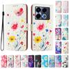 Flower Luxury Painted Leather Case Wallet Book Style Cover for Infinix Smart 4,Hot 9 Play,Hot 10 Play,Smart 6,X680,HOT 8,X650,HOT 40...