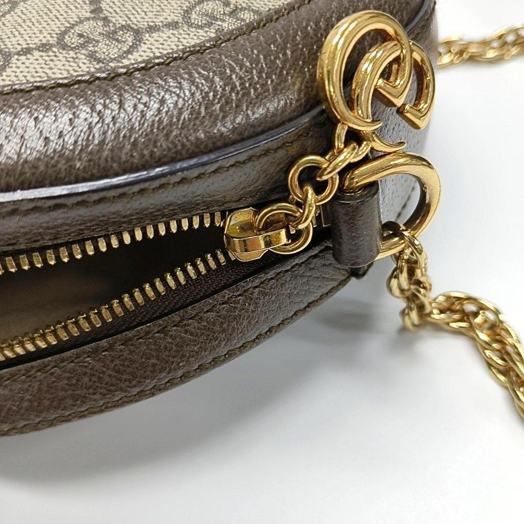 [Pre-Owned] Gucci Ophidia GG Mini Round Bag 'Beige' - Very Good #1DRU4CL