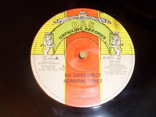 12-дюймовая пластинка ADMIRAL TIBET - No Disrespect DSQ004 D & S Неизменно UK Регги, Ска и Даб Б/У
