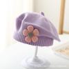 Winter Baby Cute Flower Knitted Beret Woolen Hat