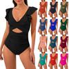 Women's One-Piece Sexy Bikini Fashion Solid Colour With Bra Pads Without Steel Support Swimming Costume