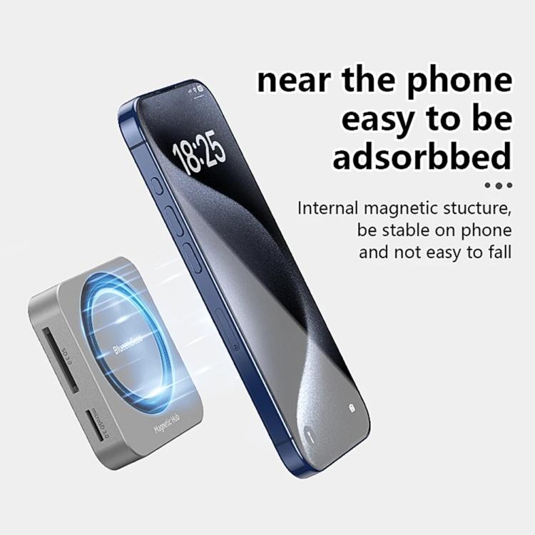 Магнитный хаб Blueendless 8-в-1 со слотом для SSD M.2 NVMe/SATA (HDMI+PD100W+USB-C/Type-C 3.2+USB-A 3.2+SD+TF+AUX)