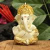Ganesha for Car Dashboard Ganesh Statue Murti Gold Plated Terracotta Lord Ganpati Diwali Gifts Home Decor Figurine
