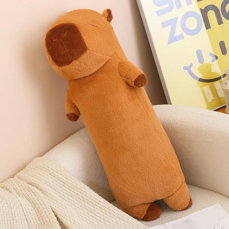 90-120cm Cartoon Strip Capybara Plush Doll Pillow Quality Soft Capybara Plush Toy Hug for Girlfriend's Birthday Present.