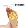 M-20Pcs Disposable French Fries Paper Cup Kraft Paper Fry Charcuterie Cups Snack Dessert Cake Popcorn Party DIY Bakin Supplies