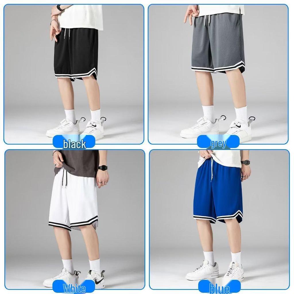 Men's Trendy Quick-Dry Ice Silk Basketball Shorts - Lightweight, Loose, Casual Summer Sportswear