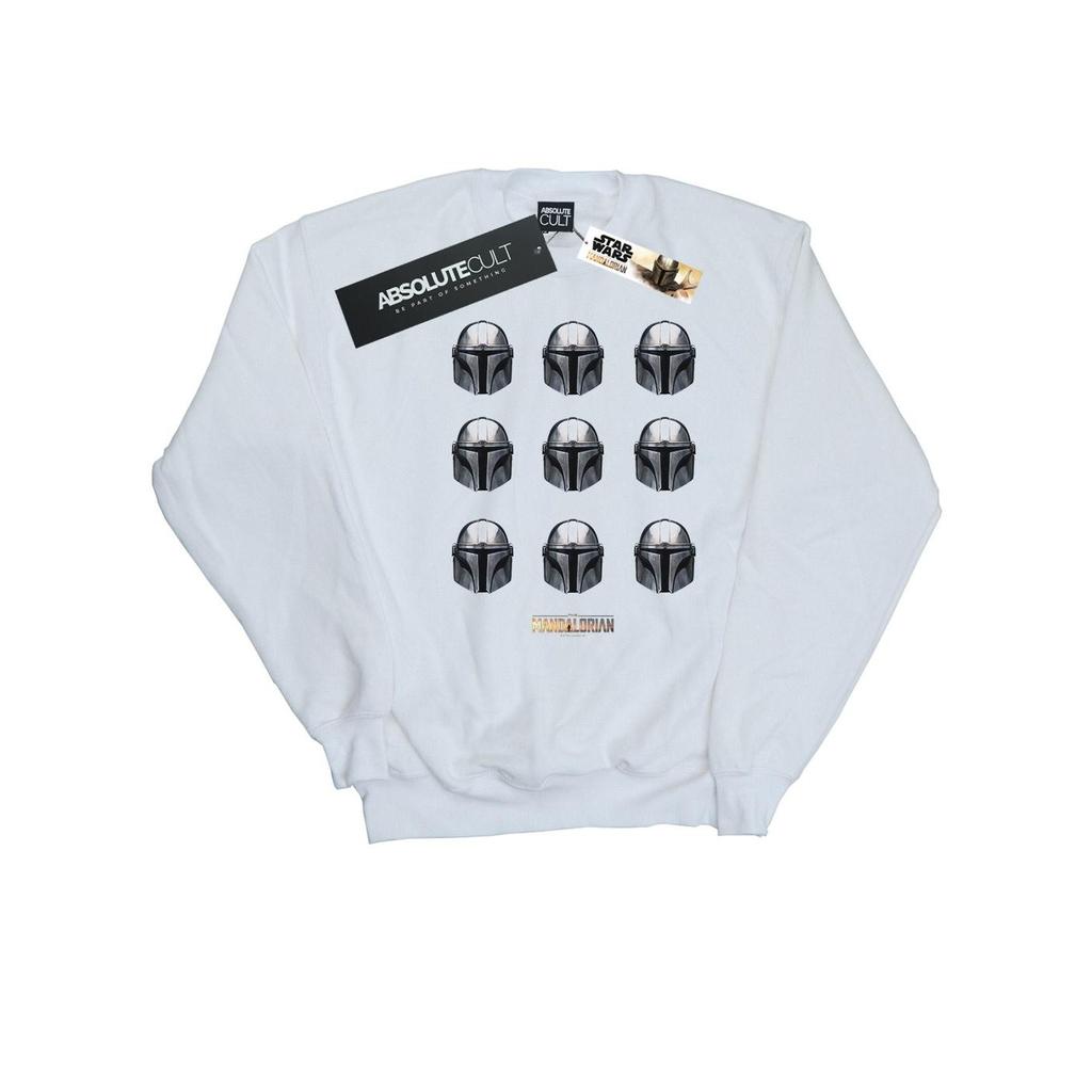 Star Wars Mens The Mandalorian Helmet Pattern Sweatshirt