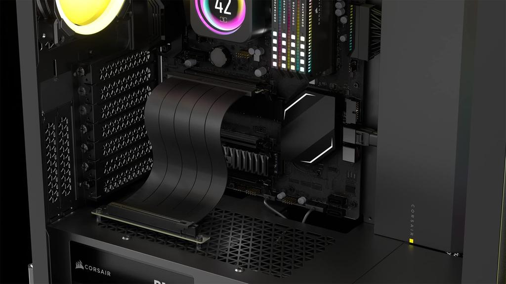 Удлинительный кабель CORSAIR Premium PCIe x16, 300 мм, вертикальный кабель для графической карты, черный, 4.0 CC-9310001-WW