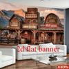 1pc, 2Dflat, Western Tavern Banner - Perfect for Wild West parties, country bars, families, and events, wsj