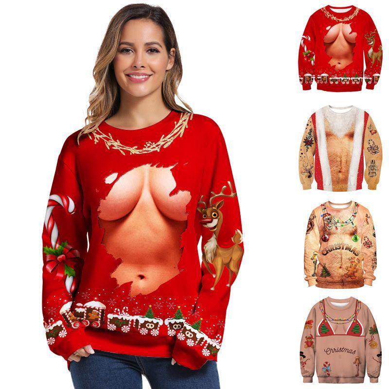 Уютная мужская рождественская толстовка с капюшоном с 3D-графическим принтом для праздничных торжеств